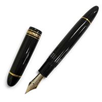 良品□MONTBLANC モンブラン マイスターシュテュック 149 ペン先14C Fニブ ホワイトスター キャップ式 万年筆 ブラック ゴールド ドイツ製 メンズ