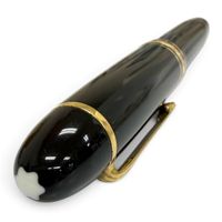 良品□MONTBLANC モンブラン マイスターシュテュック 149 ペン先14C Fニブ ホワイトスター キャップ式 万年筆 ブラック ゴールド ドイツ製 メンズ