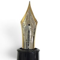 良品□MONTBLANC モンブラン マイスターシュテュック 149 ペン先14C Fニブ ホワイトスター キャップ式 万年筆 ブラック ゴールド ドイツ製 メンズ