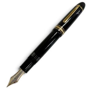 良品□MONTBLANC モンブラン マイスターシュテュック 149 ペン先14C Fニブ ホワイトスター キャップ式 万年筆 ブラック ゴールド ドイツ製 メンズ