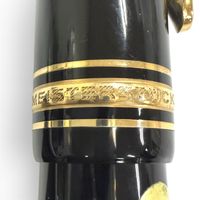 良品□MONTBLANC モンブラン マイスターシュテュック 149 ペン先14C Fニブ ホワイトスター キャップ式 万年筆 ブラック ゴールド ドイツ製 メンズ