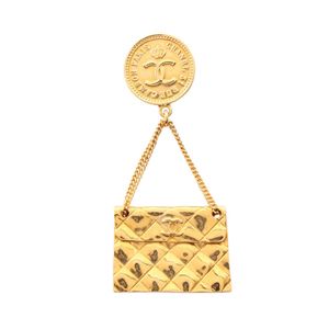 [Used] Chanel Brooch 95A Matelassé Bag Motif GP (Gold Plated) Brooch Women's Used A