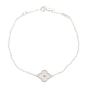[Pre-owned] Van Cleef & Arpels Sweet Alhambra Diamond Bracelet VCARO85600, Wrist size 15.5/17cm, K18WG (White Gold), Diamonds