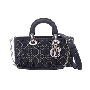 [Used] Dior Lady D-Joy Medium 3-Way Handbag, Denim Blue, Denim, Lady D- JOY 2-Way Tote, Medium, Women's, Used A