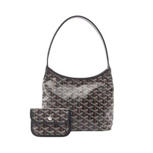 【二手】Goyard GOYARD手提包 Boheme 迷你單肩包 BOHEMEMINTY01CL01P 黑色/ブラウン/白色 PVC塗層帆布皮革 Boheme 迷你單肩包