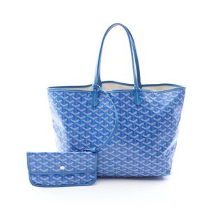 【二手】Goyard GOYARD Louis PM 手提包，藍色，PVC塗層帆布，皮革，女士，二手