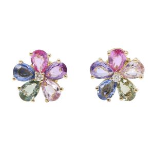 【二手】寶格麗 (Bulgari) BVLGARI花朵系列藍寶石耳環 347791 K18（黃金）女士花朵系列藍寶石耳環