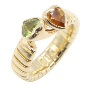 【二手】BVLGARI(Bulgari) Tubogas Spiga 戒指，橄欖石和黃水晶，303803，K18（黃金）