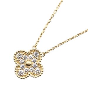 [Pre-owned] Van Cleef & Arpels Vintage Alhambra Diamond Necklace VCARA45300, Neck size 37.5/42cm, K18 (Yellow Gold), Diamonds