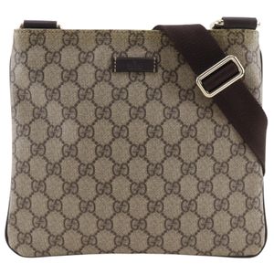 Gucci 구찌 숄더백 201538 GG 수프림 캔버스 브라운 크로스백, 숄더백 지퍼 유니섹스 [중고]
