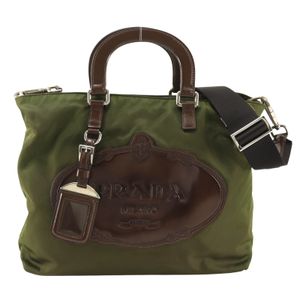 プラダ PRADA 2WAYショルダー ハンドバッグ BN1107 ナイロン カーキ 斜め掛け,肩掛け,手提げ,2way,A5 ファスナー 2WAYShoulder レディース【中古】