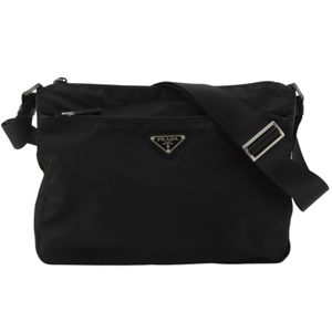 プラダ PRADA ショルダーバッグ ナイロン 黒 斜め掛け,肩掛け,A5 ファスナー ユニセックス【中古】