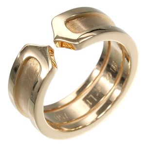 Cartier 2C ring, size 7, 18K yellow gold, approximately 7.13g, women's [pre-owned]