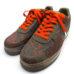 Unused ▼NIKE 363171-031 Air Force 1 Low Supreme TZ Maharam Air Force 1 Low Supreme Inside Out Maharam Felt Leather Sneakers Braun Brown Gray Size 26 Men's With Box