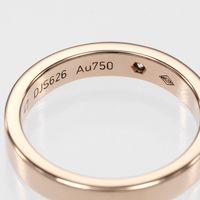 卡地亞 C Do 刻字戒指，7 號，18K 玫瑰金鑲鑽，約 ​​3.39 克，女士款 [二手]