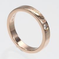 卡地亞 C Do 刻字戒指，7 號，18K 玫瑰金鑲鑽，約 ​​3.39 克，女士款 [二手]