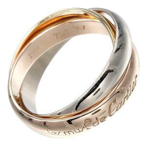 カルティエ CARTIER トリニティ 10.5号 リング・指輪 3.4mmバンド K18ゴールド（YG×PG×WG） 約7.45g Trinity レディース【中古】