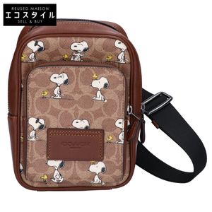 Coach x PEANUTS [成色極佳] CBK47 Racer Signature 帆布史努比印花斜背包 [二手]