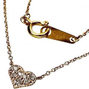 agete Heart Diamond 0.04ct Necklace K18 Gold 1.5g 40cm Women's [Used]