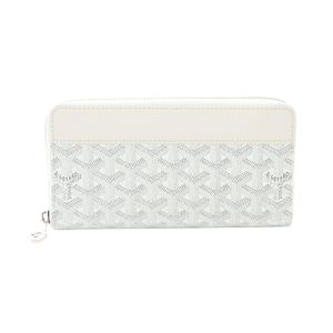 【二手】 GOYARD Matignon GM 圓長版皮夾 MATIG2GMLTY50CL50P 白色 PVC 塗層帆布皮革 Matignon GM 女款 二手 A