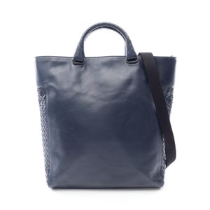 [Used] Bottega BOTTEGA VENETA Intrecciato 2-Way Tote Bag, Navy Leather, Men's, Used B