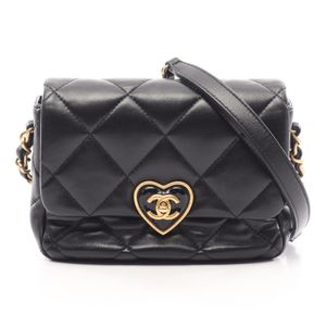 [중고] Chanel 샤넬 숄더백 마틀라세 하트 락 AS3979 블랙 램스킨(양가죽) 마틀라세 하트 락 스몰 체인 숄더백
