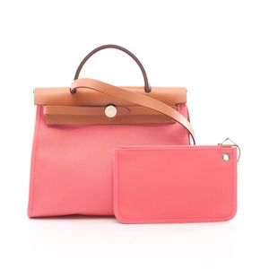 [중고] Hermes 에르메스 손가방 에르백 지프 PM 2WAY 로즈 아잘레 캔버스 레더 에르백 지프 PM 로즈 아잘레 여성용 Used A