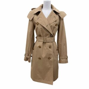 Unused item☆BURBERRY 8112223 100% Cotton Nova Check Lining Hooded Trench Coat Beige Size 36 Authentic Women's
