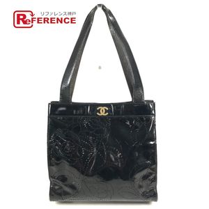 CHANEL 8051*** Vintage Perforated Logo Camellia Flower Shoulder Bag