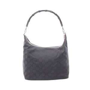 [중고] Gucci 구찌 숄더백 뱀부 GG 나일론 000 083 블랙 나일론 레더 뱀부 숄더백 여성용 Used B