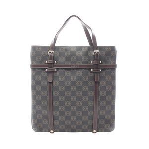 【중고】 LOEWE 토트백 아나그램 블랙×브라운 PVC 코팅 캔버스 레더 아나그램 토트백 여성용 Used B