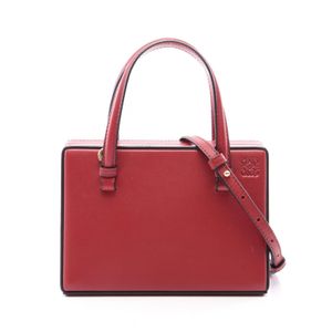 [중고] LOEWE 손가방 POSTAL SMALL 포스탈 스몰 2WAY 레드 가죽 여성용 Used B