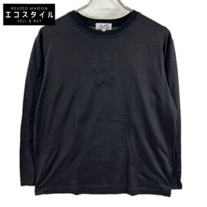 Hermes 90s Black Embroidered Long-Sleeve T-Shirt, Size L [Used]