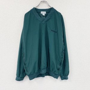 90s IZOD Nylon Pullover Jacket, Embroidered Logo, Vintage, Green, Size M, Used Clothing