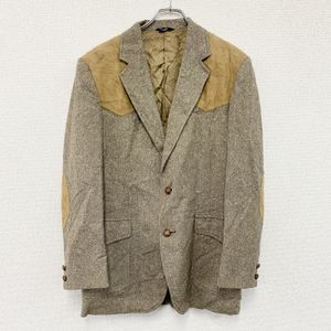PENDLETON tailored tweed jacket, suede, elbow patches, beige, size 40, used.