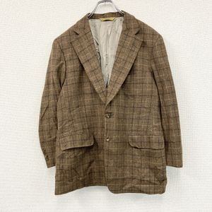 Paul Stuart tailored jacket, check pattern, brown , vintage.