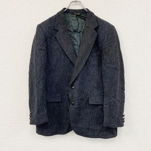 STAFFORD Harris Tweed tailored jacket, dark gray, vintage.