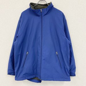 LANDS' END Full-Zip Nylon Jacket with Fleece Liner, Blue, Size XL, Used