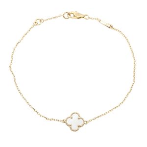 [Pre-owned] Van Cleef & Arpels Sweet Alhambra Mother of Pearl Bracelet VCARF68800, Wrist size 16.5/18cm, 18K Yellow Gold
