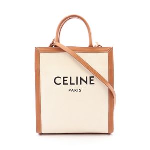【二手】Celine CELINE托特包 小號筆電 Cabas 192082BNZNATURAL/ブラウン帆布皮革筆電 Cabas 小號 女士