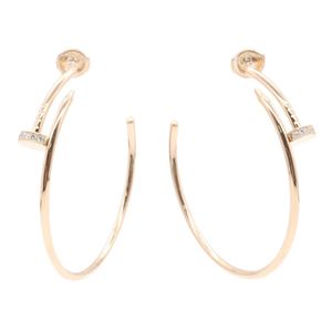 [Pre-owned] Cartier Juste un Clou Hoop Diamond Earrings B8301212 K18PG (Pink Gold) Diamond Juste un Clou Hoop Diamond Earrings