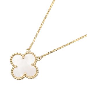 [Pre-owned] Van Cleef & Arpels Vintage Alhambra Mother-of-Pearl Necklace, Neck Circumference 37/41.5cm, K18 (Yellow Gold)