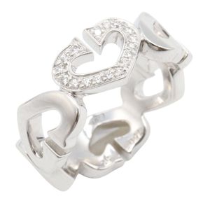 [Pre-owned] Cartier C Heart Diamond Ring B4041552 K18WG (White Gold) Diamond C Heart Diamond Ring for Women Used A