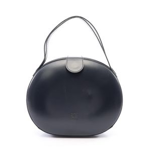 【二手】 LOEWE Anagram 手提包，海軍藍皮革，Anagram 圓形手提包，女士，二手 B