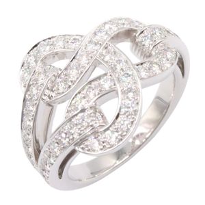 [Pre-owned] Cartier Agrafe Diamond Ring N4208853 K18WG (White Gold) Diamond Agrafe Diamond Ring for Women Used A