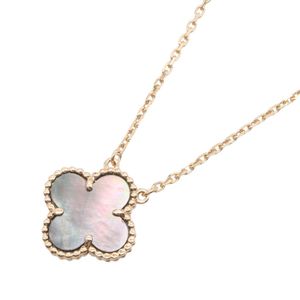 [Pre-owned] Van Cleef & Arpels Vintage Alhambra Necklace, Gray Mother-of-Pearl, VCARP4KK00, Neck size 37/41.5cm, K18PG (Pink Gold), Vintage Alhambra, Gray Mother-of-Pearl