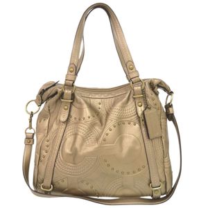Coach Alexandra 15276 金色皮革兩用手提包/單肩包/托特包 1888 [二手] COACH