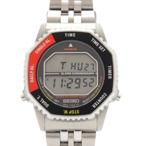 Like New Seiko Seiko Selection Rotocall SBJG019 A824-00A0 SS Black RED Quartz Watch 0737 [Used] SEIKO