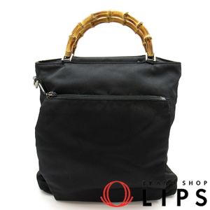 Gucci 구찌 뱀부 2WAY 손가방 나일론/레더 여성용 손가방
블랙【중고】