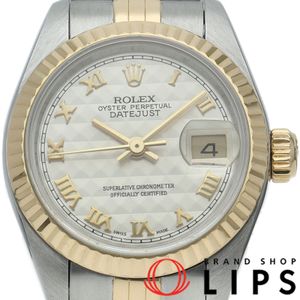 勞力士 Datejust 女士腕錶，金字塔羅馬數位錶盤，Datejust 女士腕錶 69173(S)，18K 黃金/不鏽鋼，白色，拋光，1993 年，成色極佳 [二手]